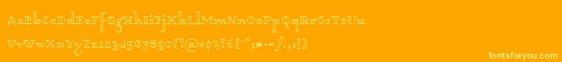 Fonte Dagerotypos – fontes amarelas em um fundo laranja