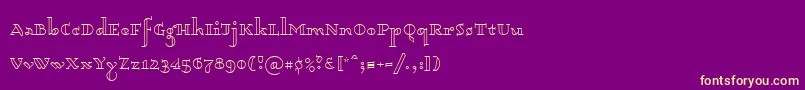 Fonte Dagerotypos – fontes amarelas em um fundo roxo