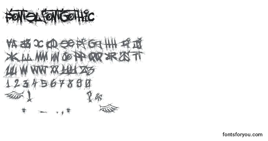 A fonte FontElfontGothic – alfabeto, números, caracteres especiais