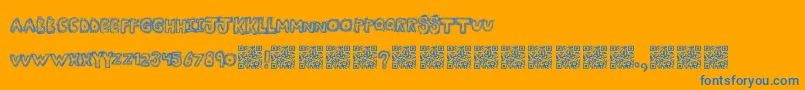 Manyfun Font – Blue Fonts on Orange Background