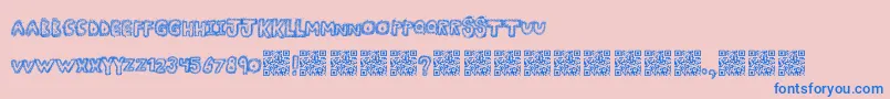 Manyfun Font – Blue Fonts on Pink Background