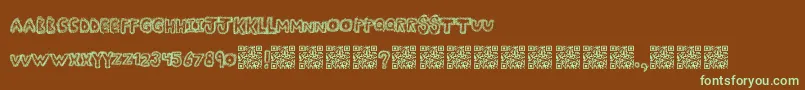 Manyfun Font – Green Fonts on Brown Background