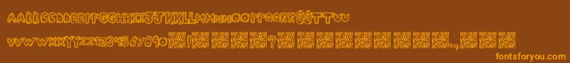 Manyfun Font – Orange Fonts on Brown Background