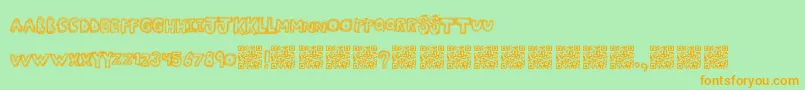 Manyfun Font – Orange Fonts on Green Background