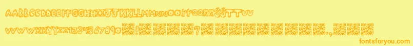 Manyfun Font – Orange Fonts on Yellow Background