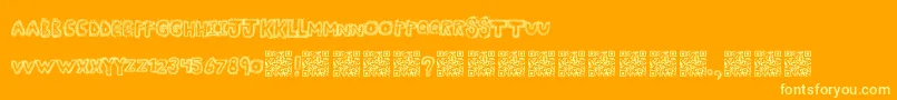 Manyfun Font – Yellow Fonts on Orange Background