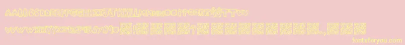 Manyfun-Schriftart – Gelbe Schriften auf rosa Hintergrund