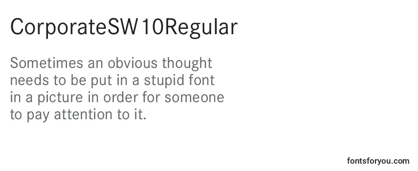 Review of the CorporateSW10Regular Font