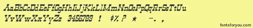 Czcionka WildwestNormalItalic – czarne czcionki na żółtym tle