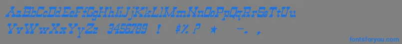 WildwestNormalItalic Font – Blue Fonts on Gray Background