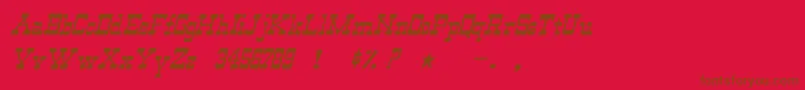 Fonte WildwestNormalItalic – fontes marrons em um fundo vermelho