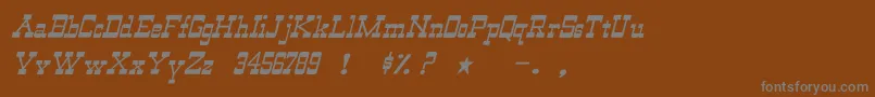 Police WildwestNormalItalic – polices grises sur fond brun