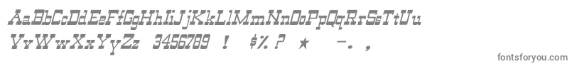 WildwestNormalItalic-fontti – harmaat kirjasimet valkoisella taustalla