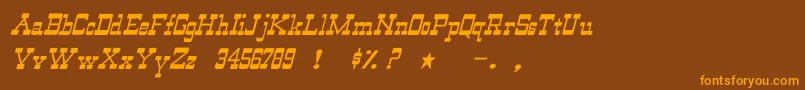 Czcionka WildwestNormalItalic – pomarańczowe czcionki na brązowym tle