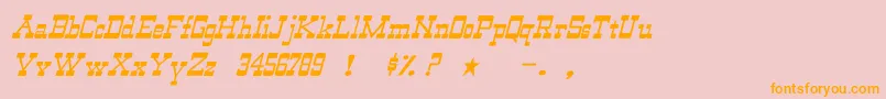 WildwestNormalItalic Font – Orange Fonts on Pink Background