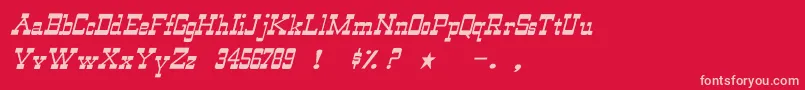 WildwestNormalItalic Font – Pink Fonts on Red Background