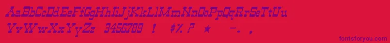 WildwestNormalItalic-fontti – violetit fontit punaisella taustalla