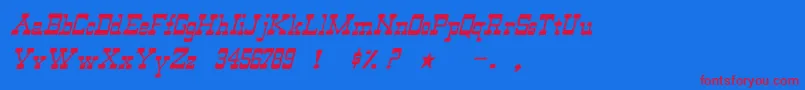 WildwestNormalItalic Font – Red Fonts on Blue Background