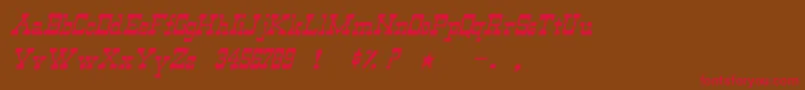 WildwestNormalItalic Font – Red Fonts on Brown Background