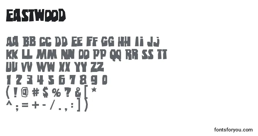 Eastwood-fontti – aakkoset, numerot, erikoismerkit