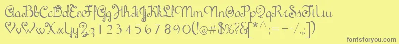 Sachiko-Schriftart – Graue Schriften auf gelbem Hintergrund