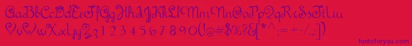 Sachiko Font – Purple Fonts on Red Background