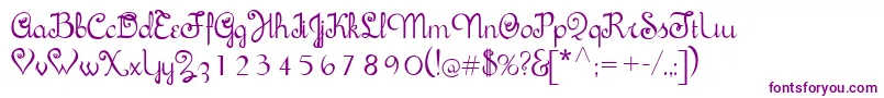 Sachiko Font – Purple Fonts on White Background