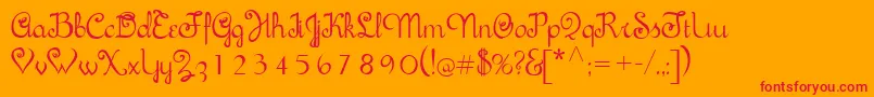 Sachiko Font – Red Fonts on Orange Background