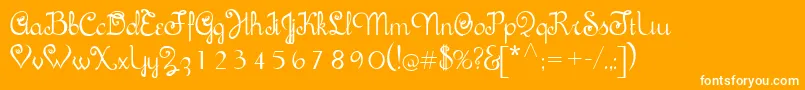 Sachiko-fontti – valkoiset fontit oranssilla taustalla