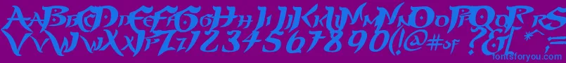 Prinp Font – Blue Fonts on Purple Background