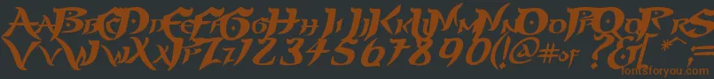 Шрифт Prinp – коричневые шрифты на чёрном фоне