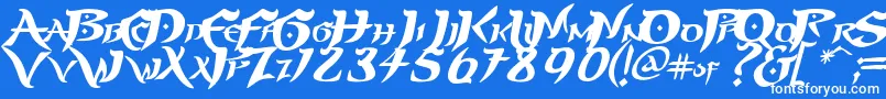 フォントPrinp – 青い背景に白い文字