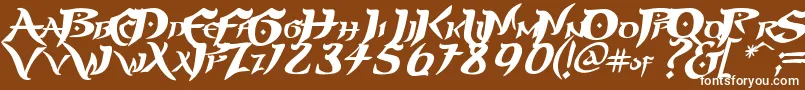 フォントPrinp – 茶色の背景に白い文字