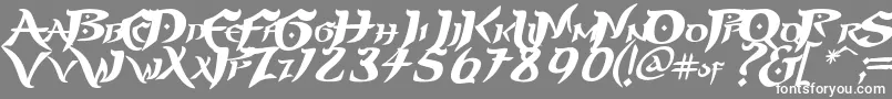 フォントPrinp – 灰色の背景に白い文字