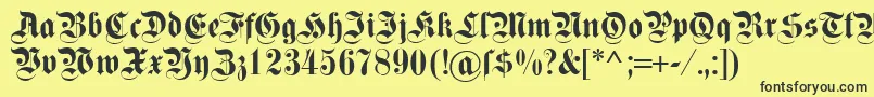 Dsfettekanzlei Font – Black Fonts on Yellow Background