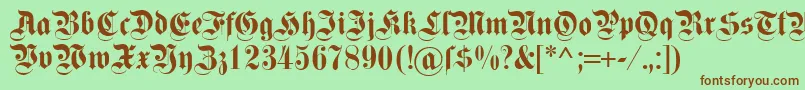 Dsfettekanzlei Font – Brown Fonts on Green Background