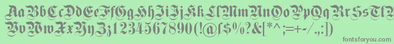 フォントDsfettekanzlei – 緑の背景に灰色の文字