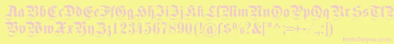 Dsfettekanzlei Font – Pink Fonts on Yellow Background