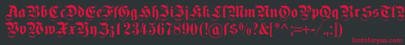 Dsfettekanzlei Font – Red Fonts on Black Background