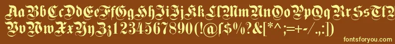 Dsfettekanzlei Font – Yellow Fonts on Brown Background