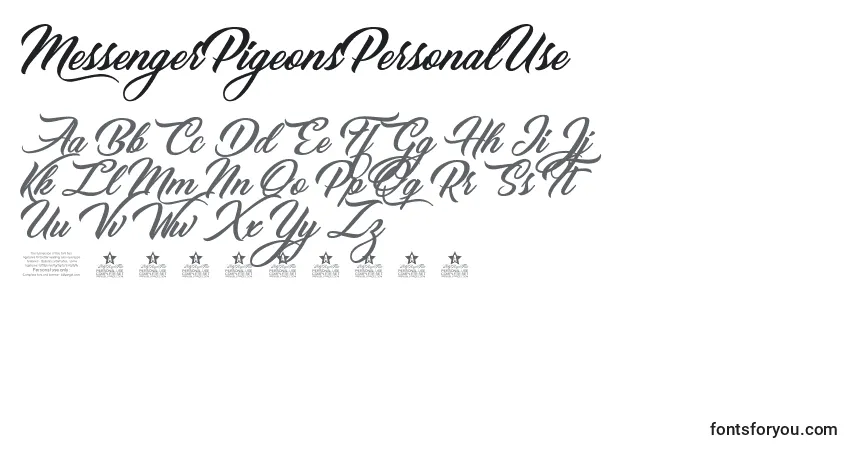 MessengerPigeonsPersonalUse Font – alphabet, numbers, special characters