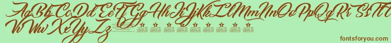 MessengerPigeonsPersonalUse Font – Brown Fonts on Green Background