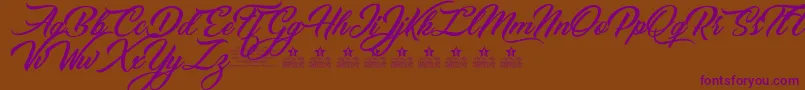 MessengerPigeonsPersonalUse Font – Purple Fonts on Brown Background