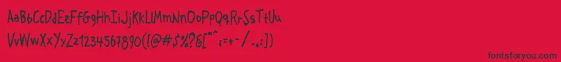 Fonte Crosspatchers2 – fontes pretas em um fundo vermelho