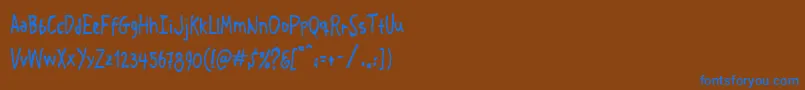 フォントCrosspatchers2 – 茶色の背景に青い文字