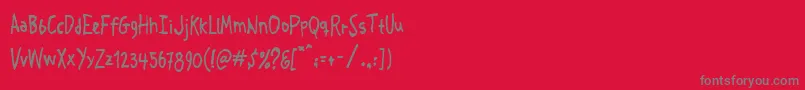Crosspatchers2-Schriftart – Graue Schriften auf rotem Hintergrund