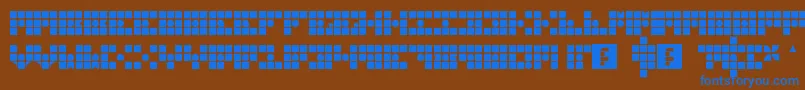 GridderBox Font – Blue Fonts on Brown Background