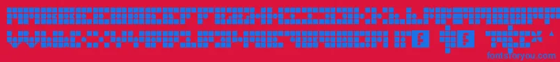 Fonte GridderBox – fontes azuis em um fundo vermelho