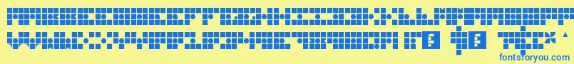 GridderBox Font – Blue Fonts on Yellow Background