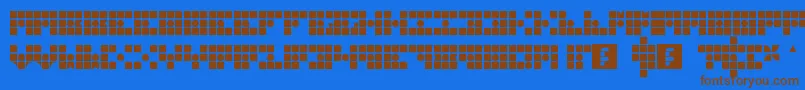 GridderBox-Schriftart – Braune Schriften auf blauem Hintergrund